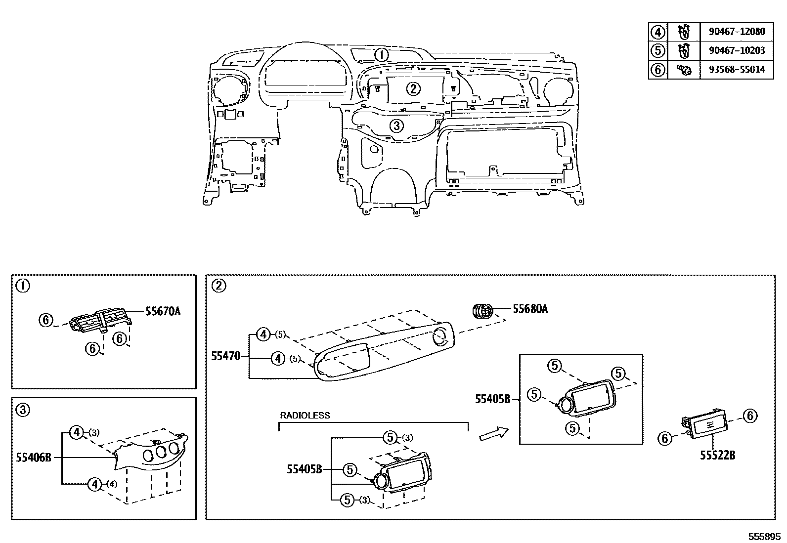 REGISTER ASSY, INSTRUMENT PANEL, CENTER | 5567052070C0